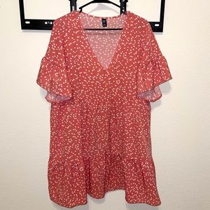 NEVER WORN. Pink Smock Dress w/ Hearts